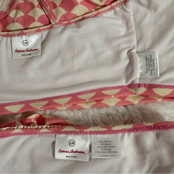 Hanna Andersson Pink and Cream Scallop Bikini Size EU 130 - Picture 4 of 5